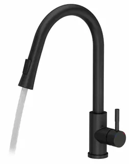 Kuchynská batéria- KUCHYNSKÝ MIXÉROVÝ KOHÚTOK ČIERNY MAT RETRACTABLE SPOUT