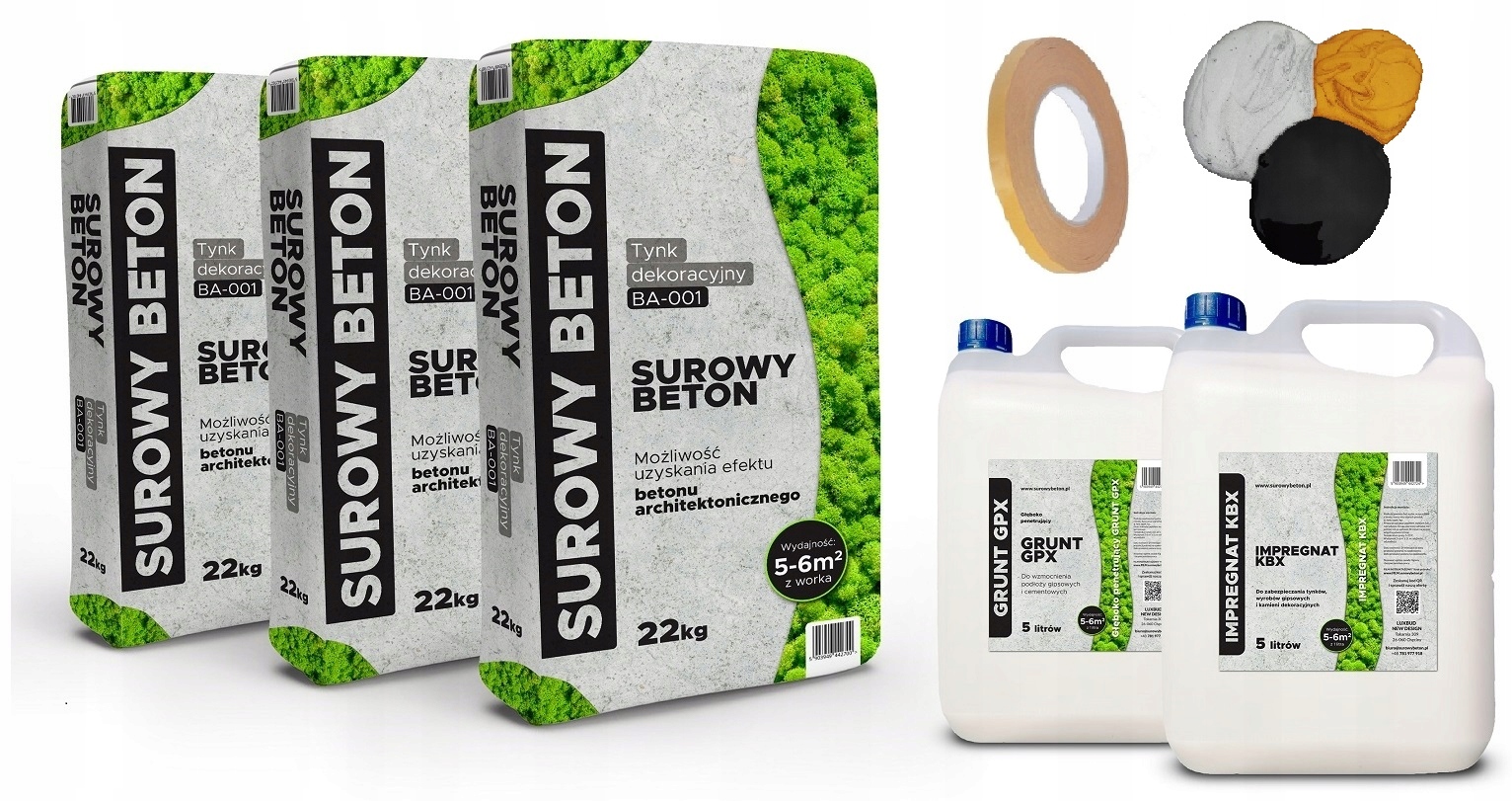 3× Luxbud New Design BA-001 architektonická omietka surový betón 22 kg + 4 ďalšie produkty