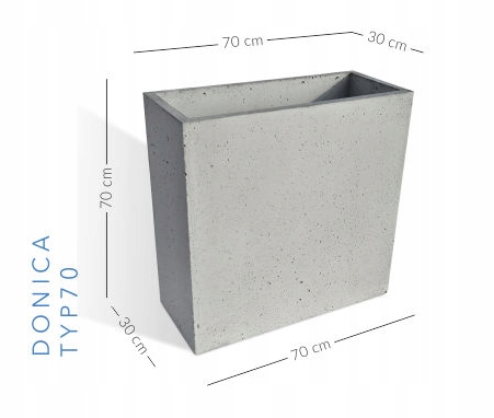 PASOŃ kvetináč 30 cm x 30 x 50 cm betónové odtiene sivej a striebornej