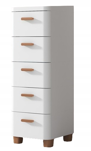 BIELA KÚPEĽŇOVÁ SKRIŇKA SO ZÁSUVKAMI 5 ZÁSUVKOV VYSOKÝ ÚZKY 30cm RG17