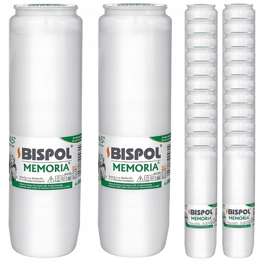 Bispol Memoria W06 - Olejové vložky do svietnikov, 24 kusov, Palenie 4,5 dňa
