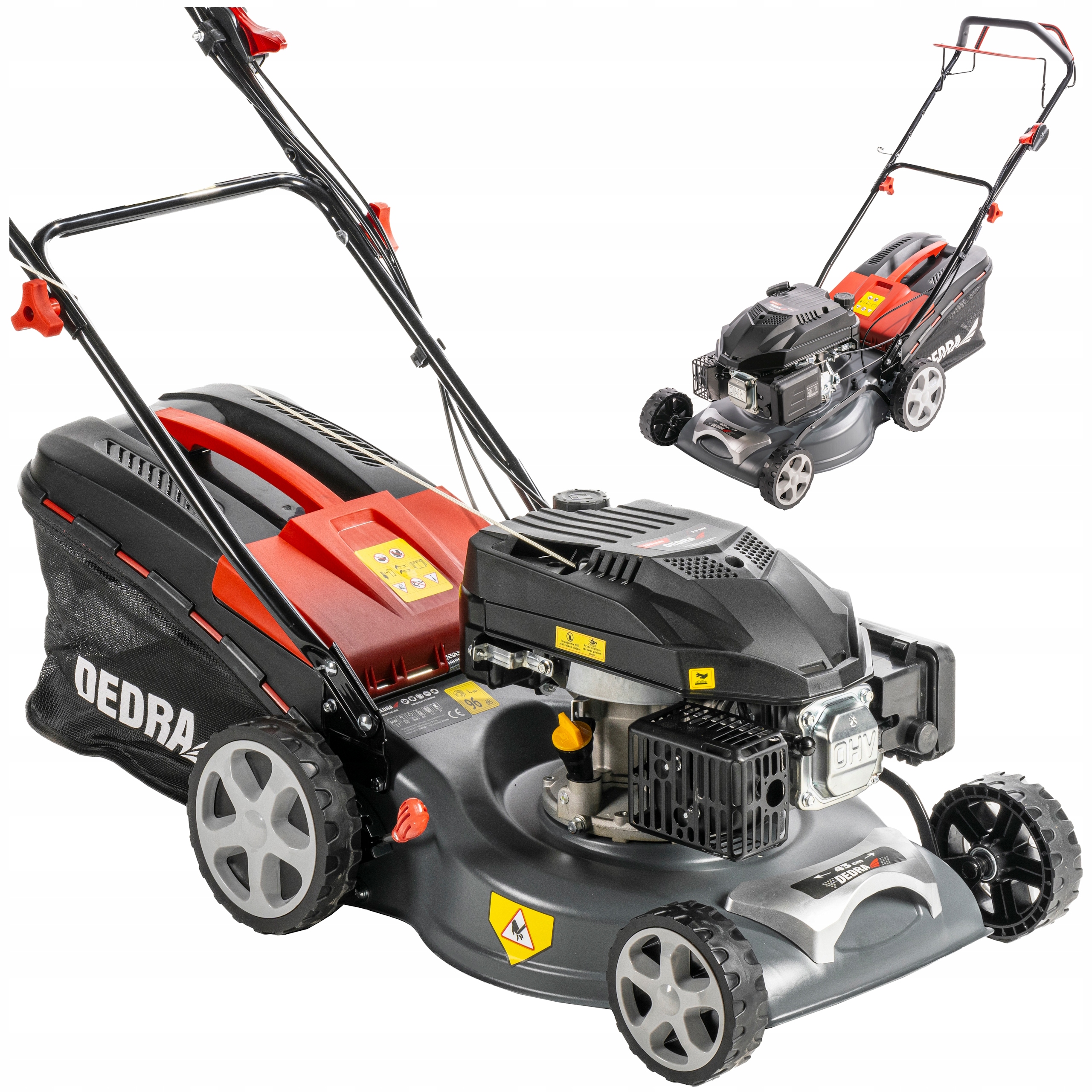 Benzínová kosačka na trávu DEDRA s pohonom 139 cm³ 2,7 kW Mulčovanie 43 cm trávy