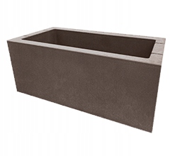 Betónový kvetináč 100 cm × 40 × 25 cm hnedý hladký
