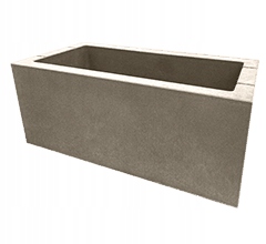 Betónový kvetináč, sivý betón, 100 cm × 40 × 25 cm