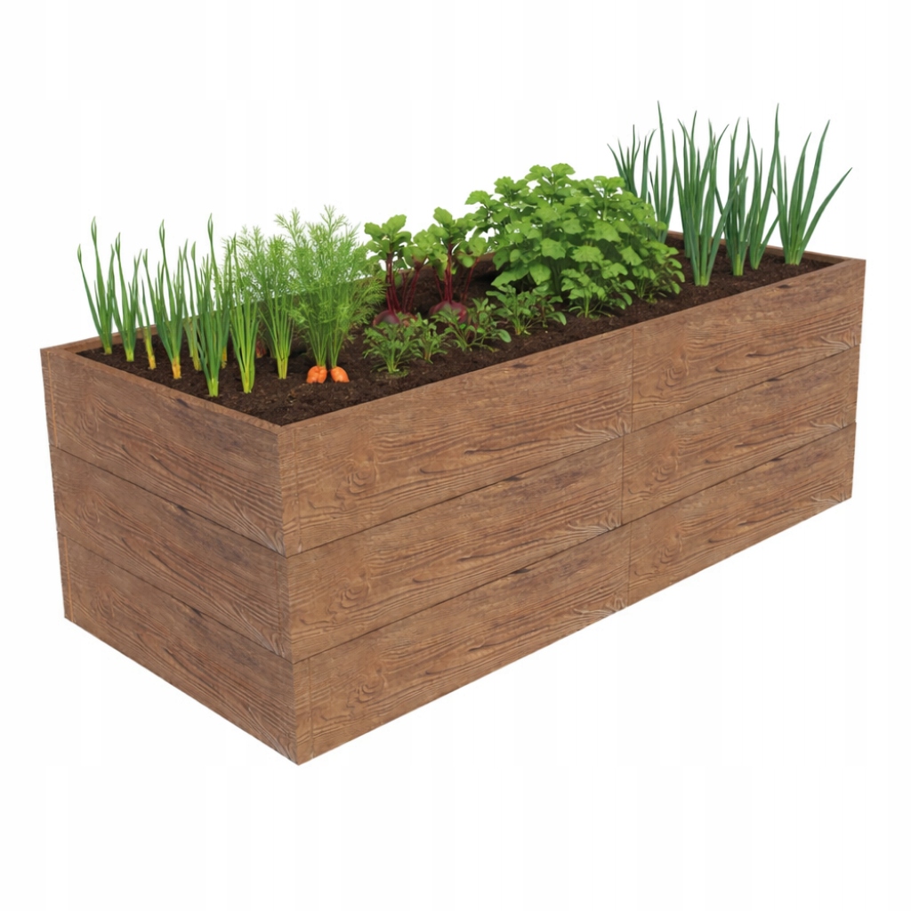 Betónový vyvýšený záhon 205 × 105 × 75 Vyvýšené betónové záhony