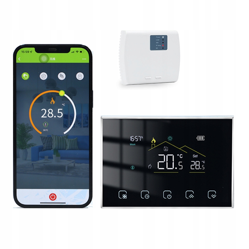 Bezdrôtový RF termostat Elektrické vykurovanie