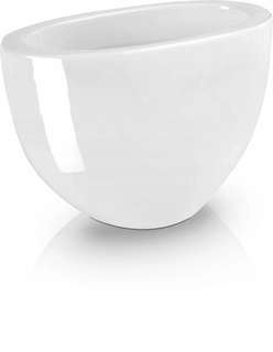Kvetináč na terasu - Biely keramický obal na mesiac - oválny 27x15x18 cm