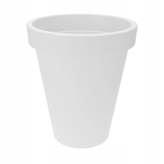 Kvetináč na terasu - Biely veľký hrniec kvetináč pre kvety 45 cm