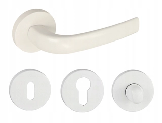 Kľučky na dvere - White Fiolla Ruck + okrúhle rozety vrátane