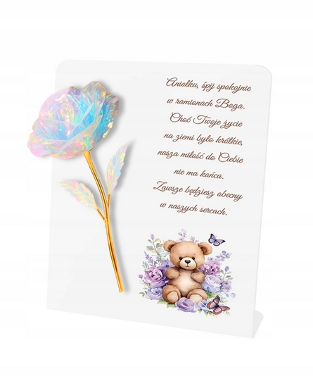 Elegantná Pamätná Socha "Večná Ruža" Multicolor 22 cm