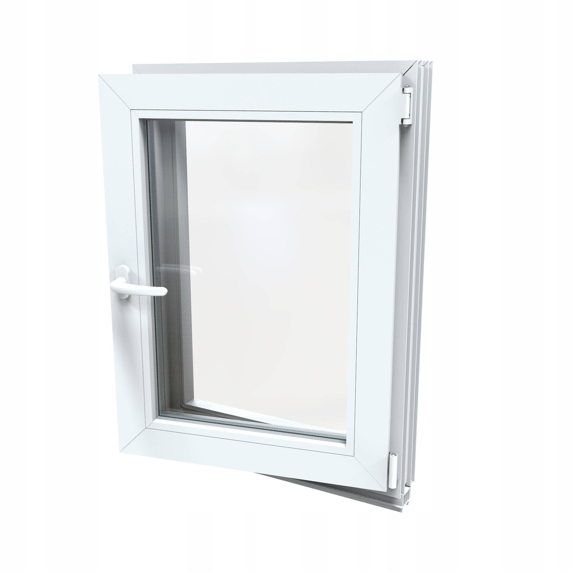Teplé biele PVC okno, pravé, 40x50, 400x500, komplet