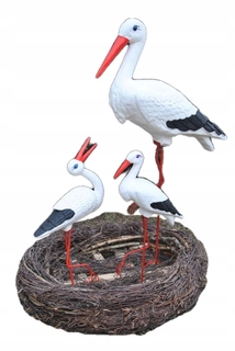 Bociany v hniezdom rodine Stork Stork