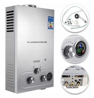Bojler, ohrievač vody - Kotol na LPG, kempingový pozemok, plyn 6l / min 12KW