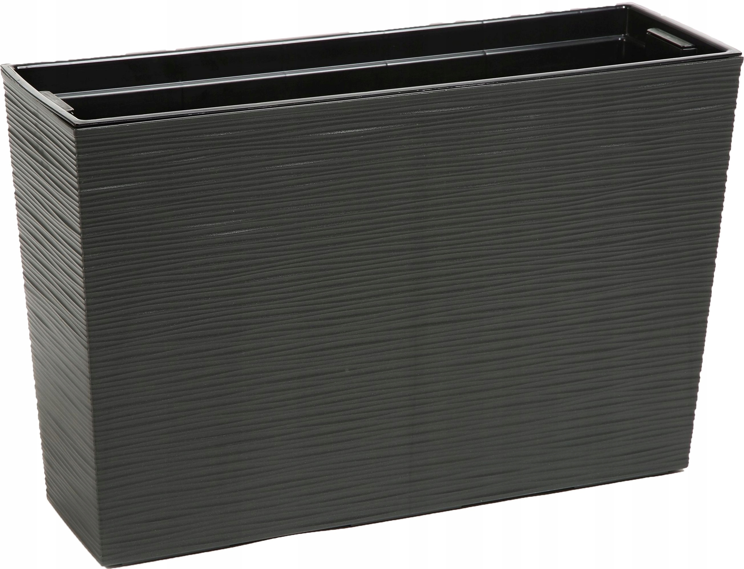 Lamelový kvetináč 56 cm x 18,5 x 36,5 cm plastový odtieň sivej a striebornej