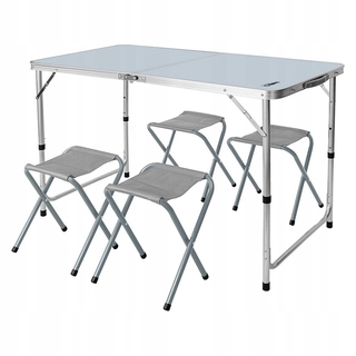 Záhradná súprava nábytku - NEO turistický stolík 60 x 120 x 70 cm odtiene sivej