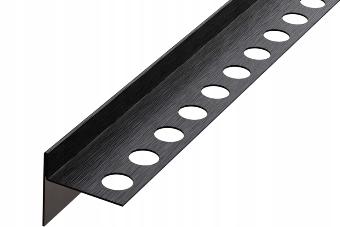 Lineárny odtok Sklenená mozaika Šikmá okrajová lišta, matná čierna, 120 cm