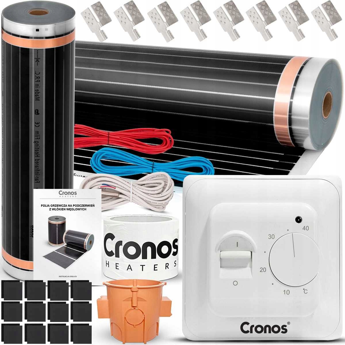 CRONOS INFRAČERVENÁ VYKUROVACIA FÓLIA IR ROHOŽKA S TERMOSTATOM 140W/m2 6m2
