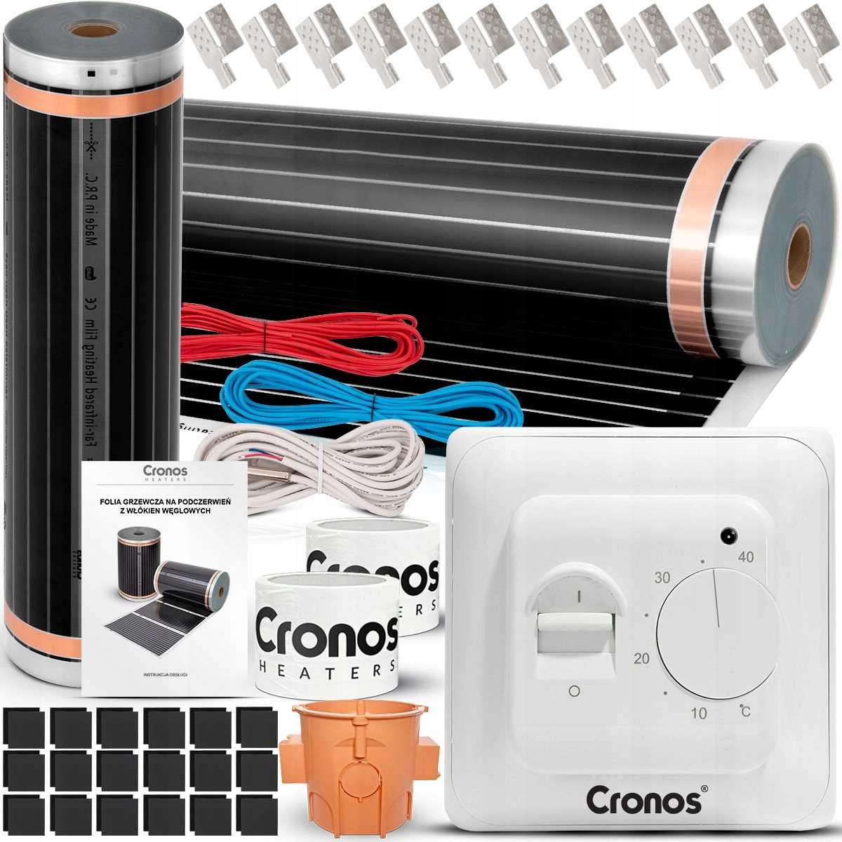 CRONOS INFRAČERVENÁ VYKUROVACIA FÓLIA IR ROHOŽKA S TERMOSTATOM 140W/m2 22m2