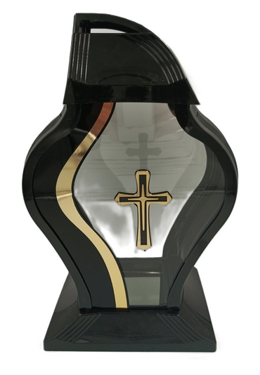 Elegantný cintorínsky svietnik FARAON NEW KRÍŽ s výškou 34 cm