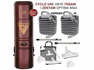 Centrálny vysávač -  Cyclovac H 615 Optima Max 9+9 m -up na 8 zásuviek