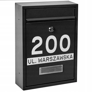 Poštová schránka - Black Rib Box pre zoznamy antracitu + nápis vzorov