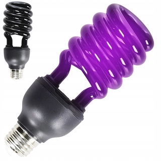 Záhradná žiarovka - UV10A BLACKLIGHT UV ŽIAROVKA E27 15W ČIERNA ŠPIRÁLA