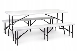 Záhradná súprava nábytku - Súprava moderného záhradného nábytku Home, plast, klasická biela, 3 kusy.