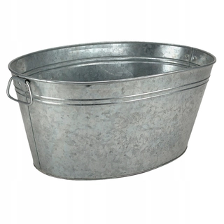 Kvetináč na terasu - Zinková vanička s rukoväťami D: 55 x Š: 38 x V: 25 cm