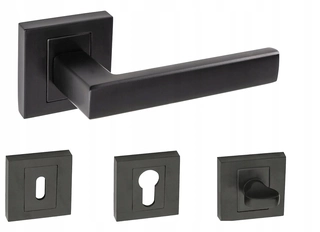 Kľučky na dvere - Black Quubik Ruck ako Apollo Set s ružami