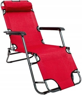 Záhradné lehátko, ležadlo - Red Lounger Skladacia záhradná plážové kreslo