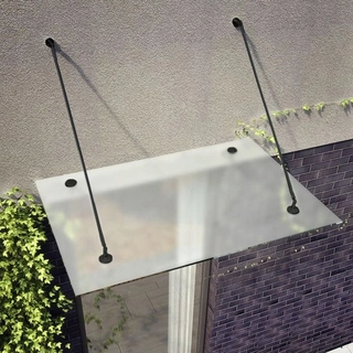 Strieška nad dvere - Sklenený vrchlík 150x100 čierne tvarovky matné sklo