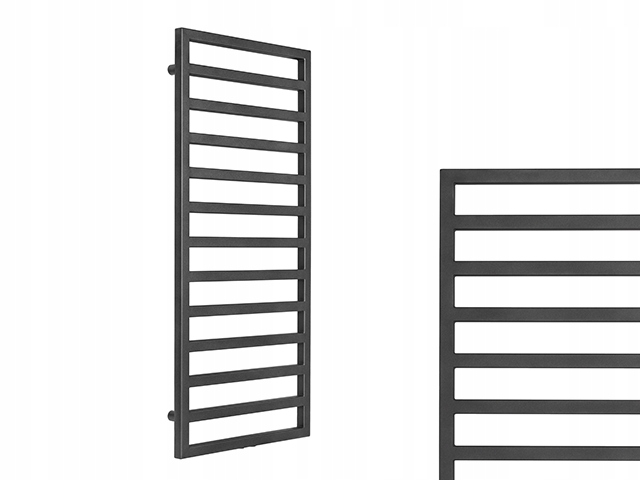 Vodný kúpeľňový radiátor EDAN DECOR 368 W 530 x 709 mm čierny