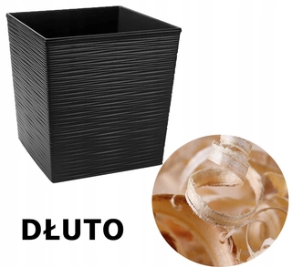 Kvetináč na terasu - RÁMEČEK LAMELA JUKA Dláto 30x30 31H + ČERNÁ VLOŽKA