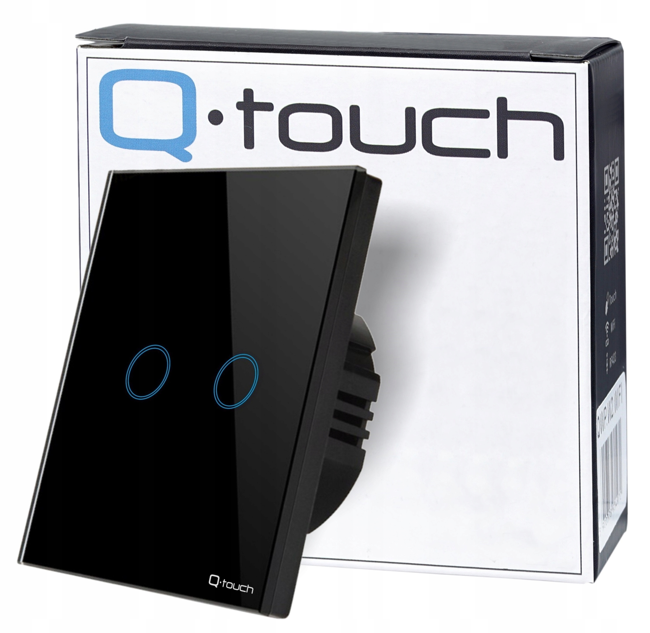 Dvojdotykový spínač Adelid čierny QB.W2-TOUCH