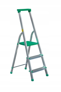 Rebrík - Hliníkový rebrík 132 cm + platforma 1202 Drabex