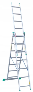 Rebrík -  3-elementový hliníkový rebrík 420 cm 4207 Drabex