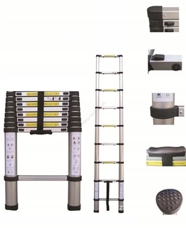 Rebrík - 260 cm teleskopický hliníkový rebrík 90 cm