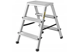 Rebrík - Dvojitý hliníkový platforma rebríkov DRABest 2x3