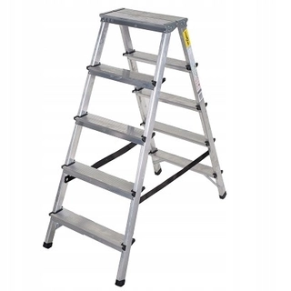 Rebrík - Dvojitý hliníkový platforma rebríkov DRABest 2x5