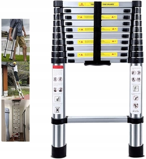 Rebrík - REBRÍK TELESKOPICKÝ 4,4m 15 VÝSUVNÝCH REBRÍKOV 150kg