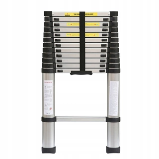 Rebrík - Teleskopický rebrík 5m 500 cm svetlo hliník