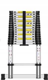 Rebrík -  Teleskopický rebrík 6,2 m 620 cm svetlo hliník