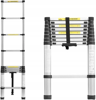 Rebrík - Hliníkový teleskopický rebrík 2,6 m 9 stupňov 8 stôp5