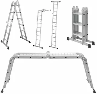 Rebrík - MULTIFUNKČNÝ REBRÍK 5V1 4X3 SKLADACÍ 150KG 3,4M