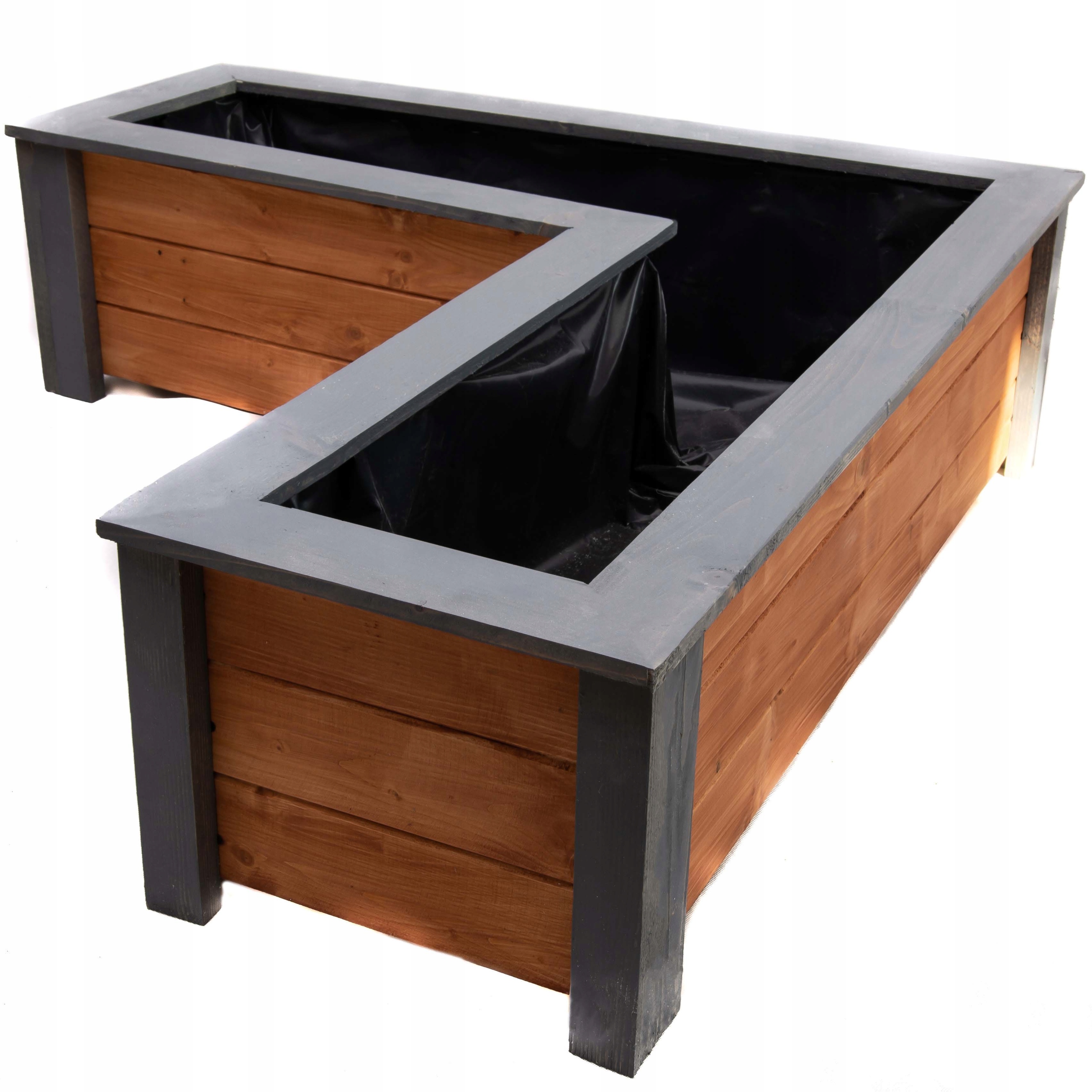 Panelsite kvetináč 108 cm x 40 x 32 cm drevené odtiene hnedej a béžovej, odtiene sivej a striebornej