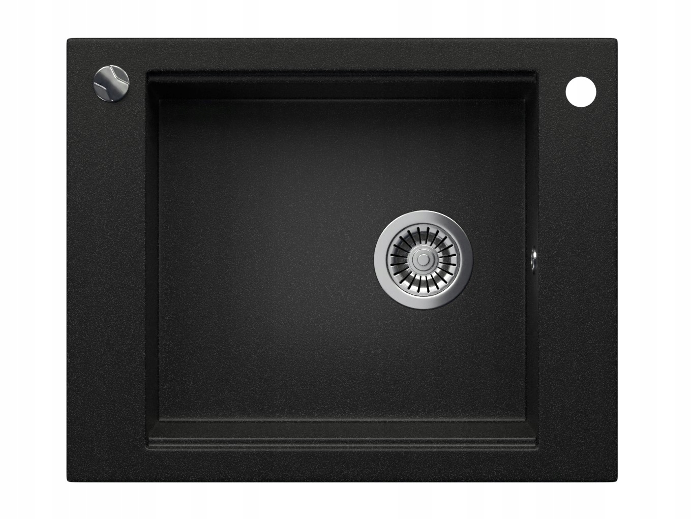 Granitový DREZ 60x50 veľká misa 20 cm ČIERNA