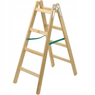 Rebrík -  Drevený rozstupový rebrík 2x4 stupňov