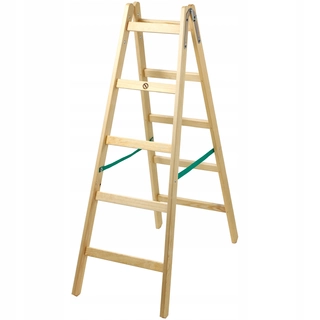 Rebrík -  Drevený rozstupový rebrík 2x5 stupňov