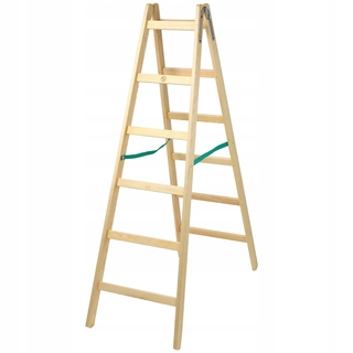Rebrík -  Drevený rozstupový rebrík 2x6 stupňov
