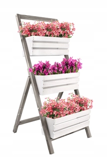 Stojan na kvety - Drevený kvetinový stojan na 3 box 110h cm